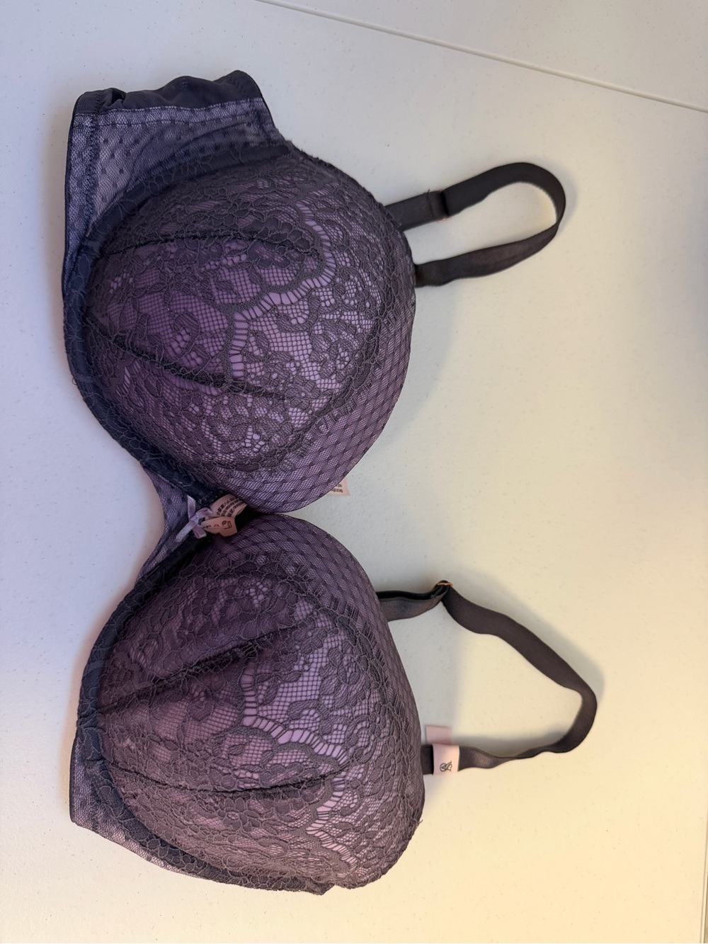 Victoria Secrete lace purple bra Dream Angels size 38D NEW WITH TAGS